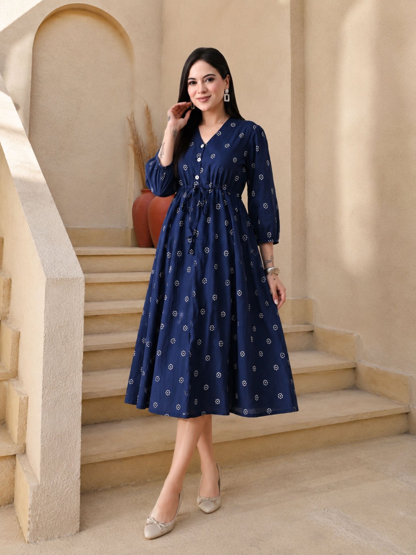 Bagru Block Dress