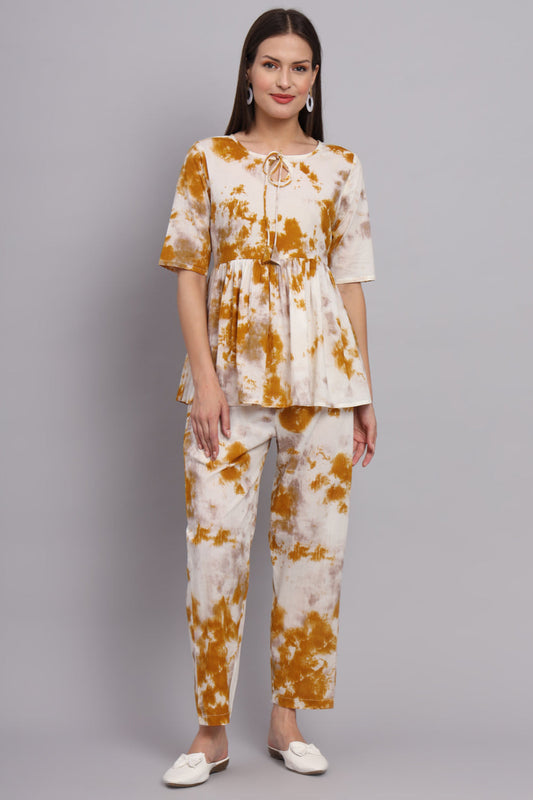 Mustard Tie-dye Co-ord Set