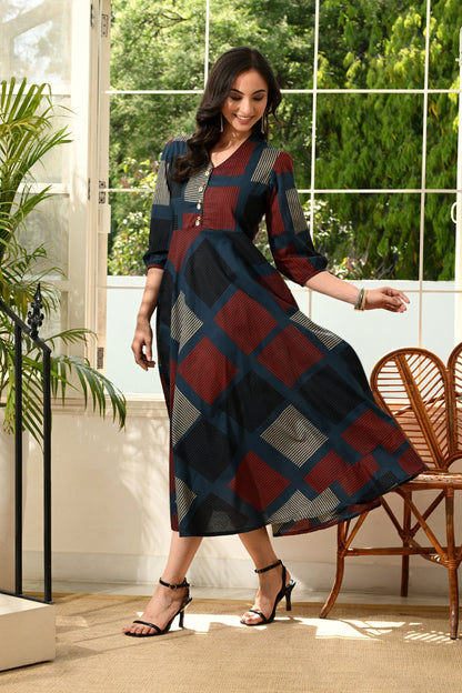 Burnt Flare Dress