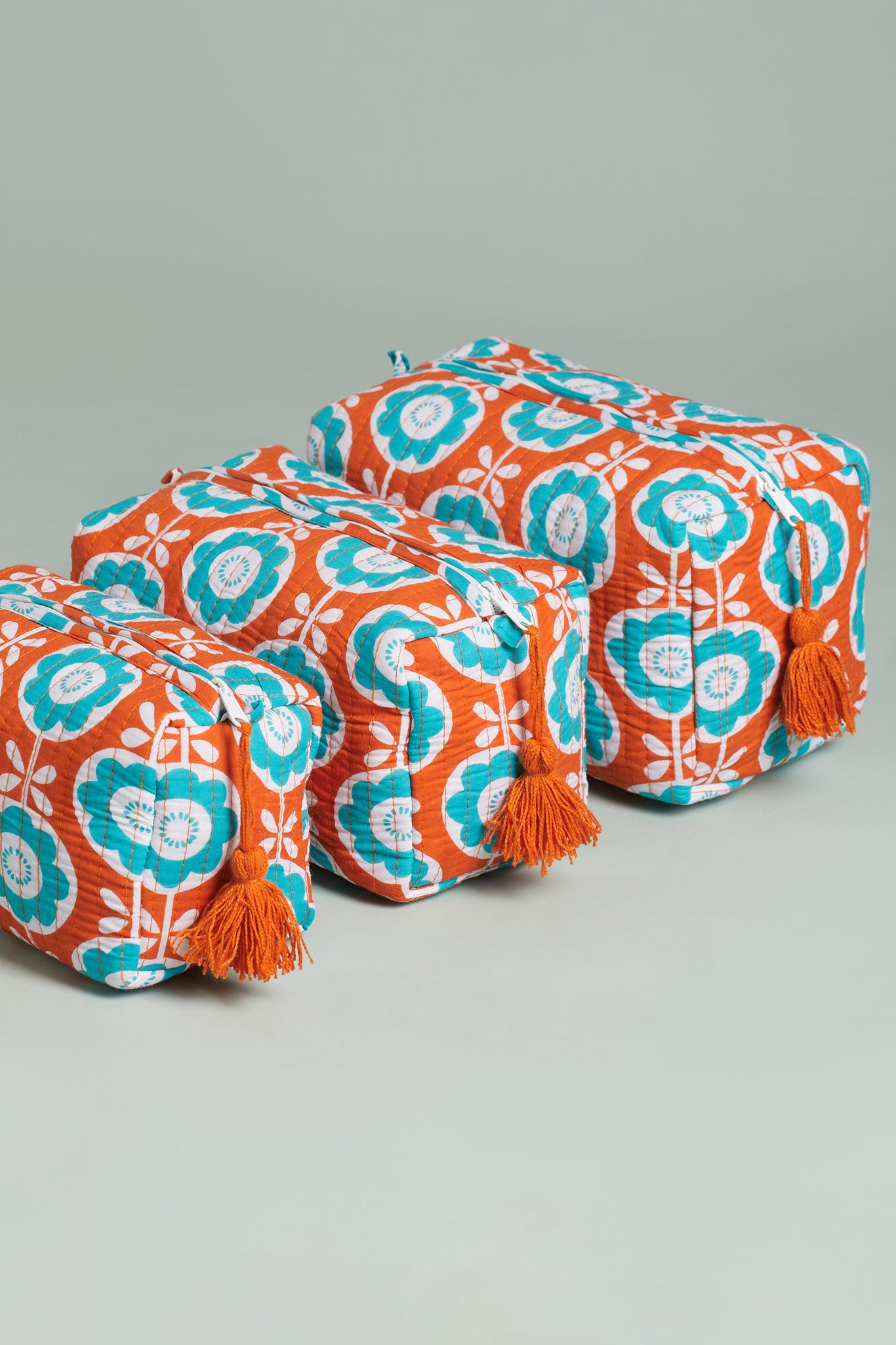 Phoolwari Pop Quilted Pouches (Set of 3)