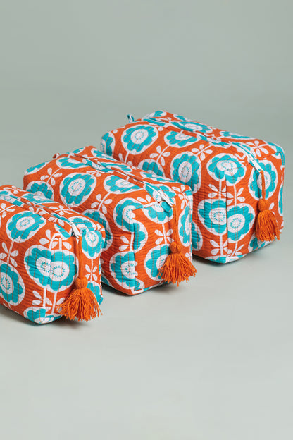Phoolwari Pop Quilted Pouches (Set of 3)
