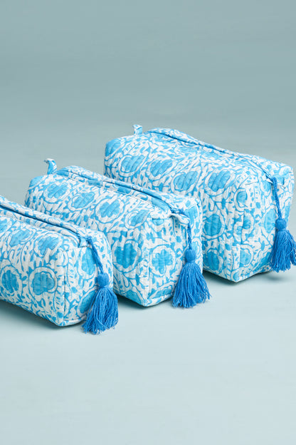 Aarohi Sky Quilted Pouches (Set of 3)
