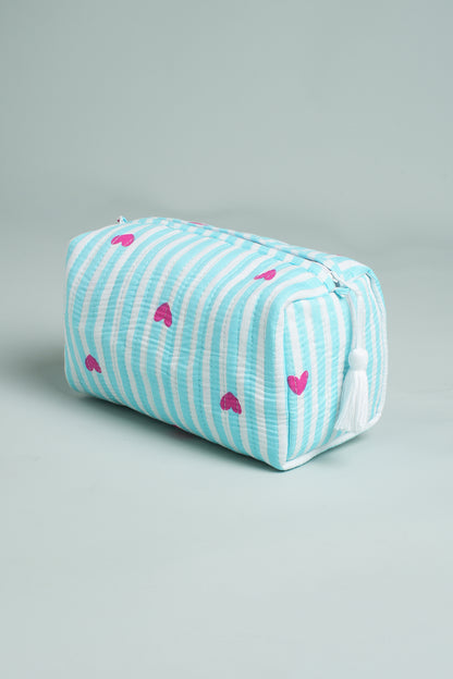 Aqua Love Quilted Pouches (Set of 3)
