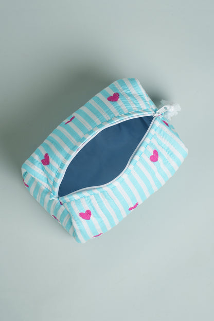 Aqua Love Quilted Pouches (Set of 3)