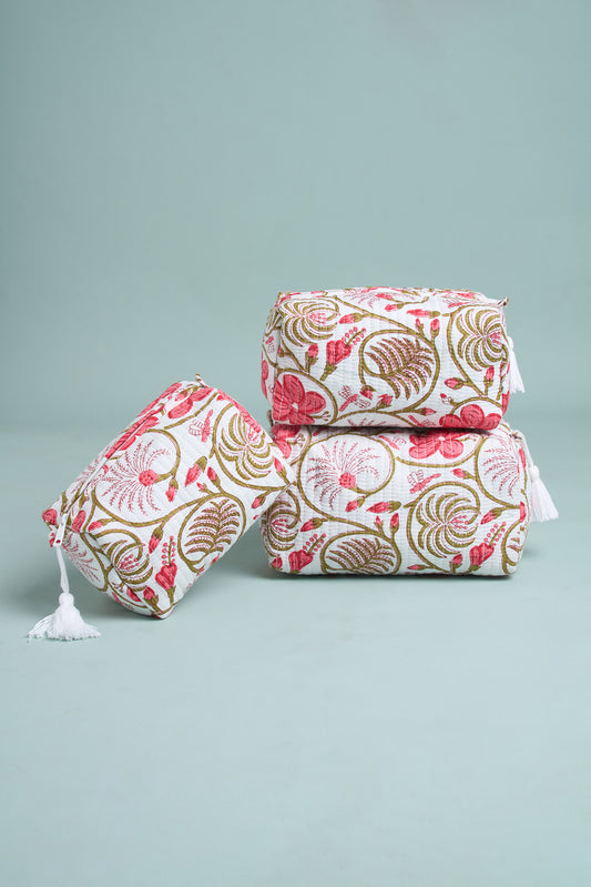 Rose Garden Quilted Pouches (Set of 3)