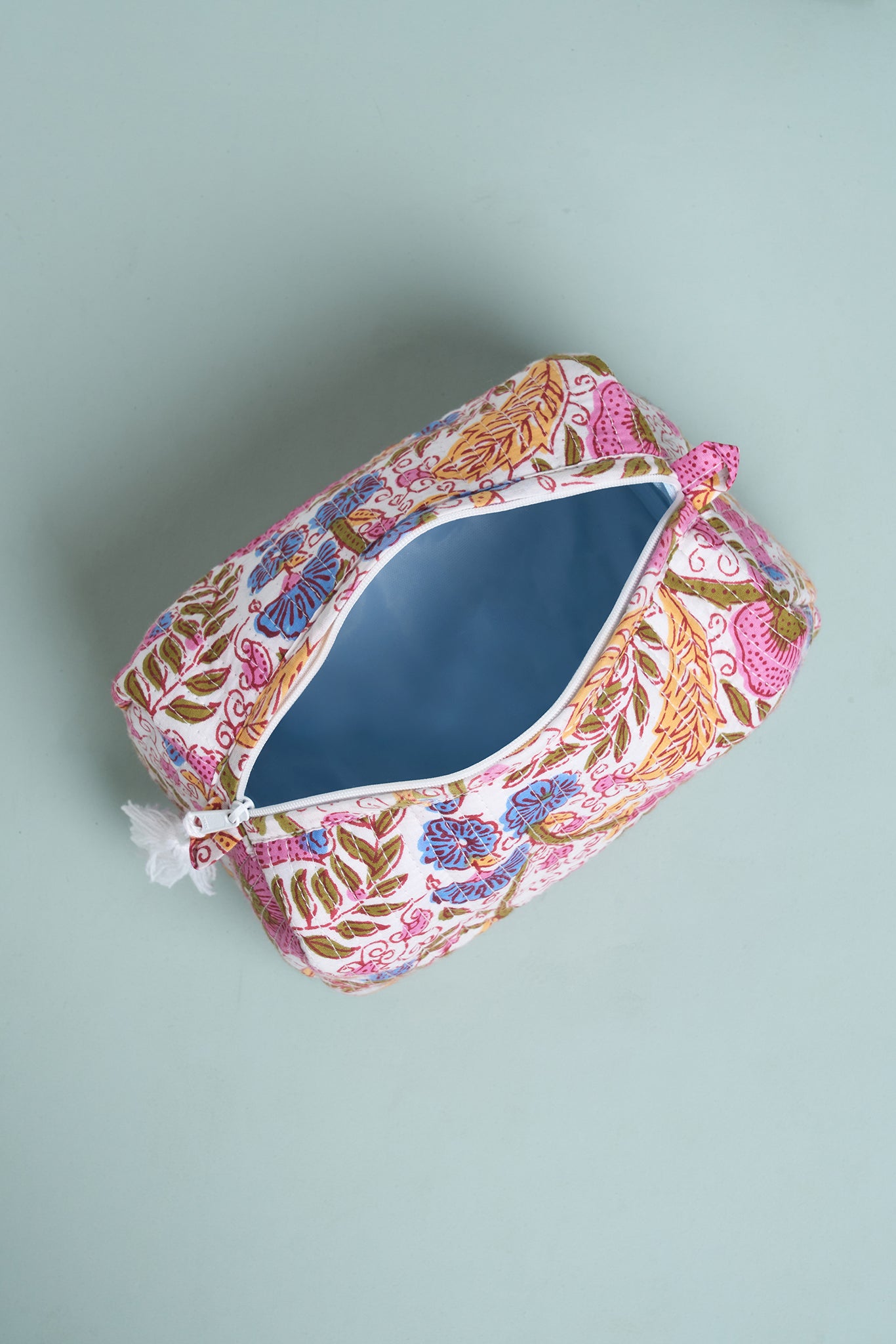 Pink Bloom Quilted Pouches (Set of 3)
