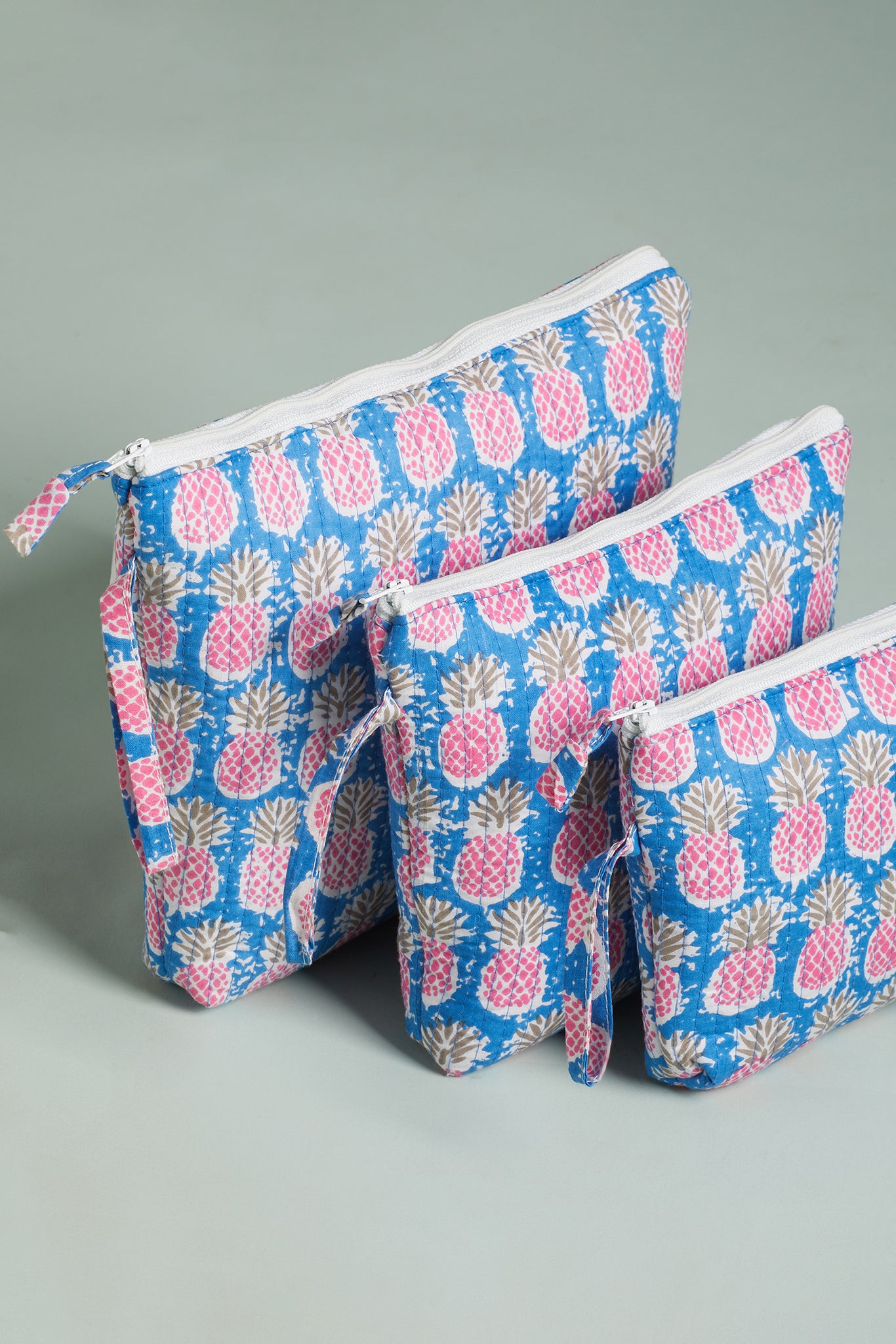 Pineapple Pop Quilted Cube Pouches (Set of 3)