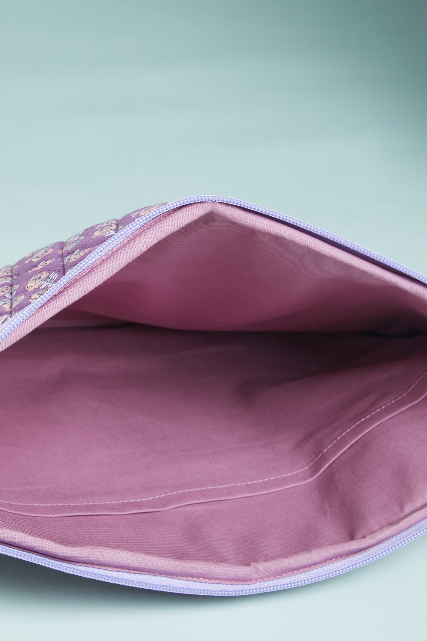 Lavender Handblock Quilted Laptop Sleeve