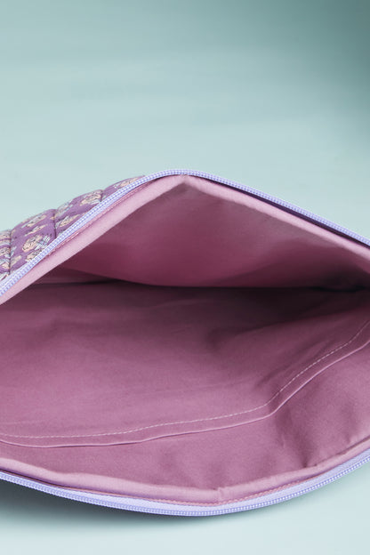 Lavender Handblock Quilted Laptop Sleeve