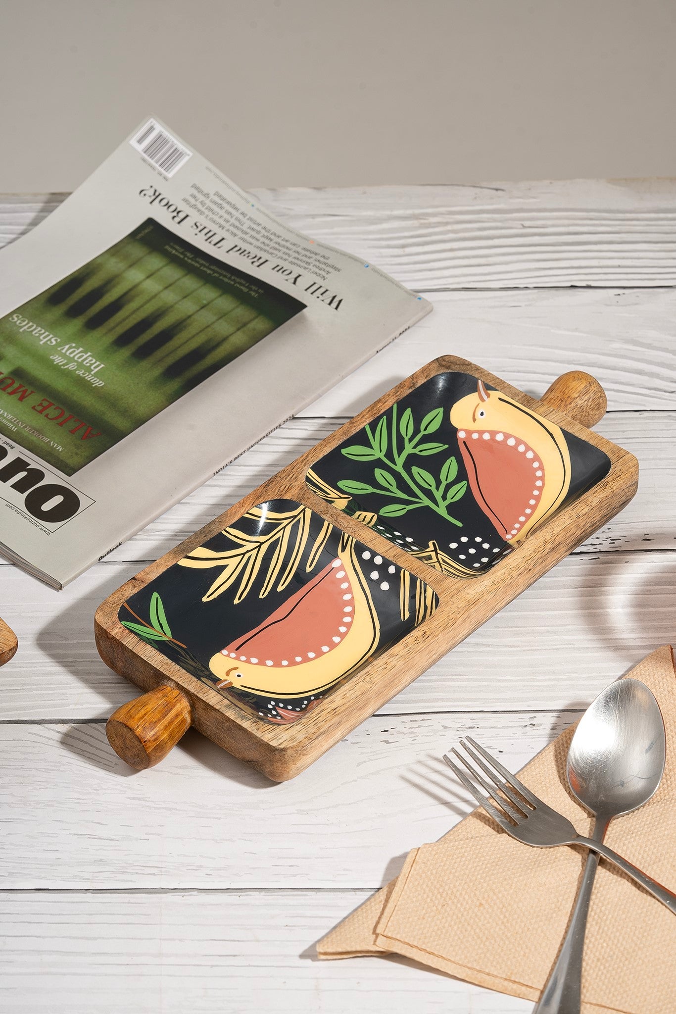 Sparrow Symphony Wooden Platter