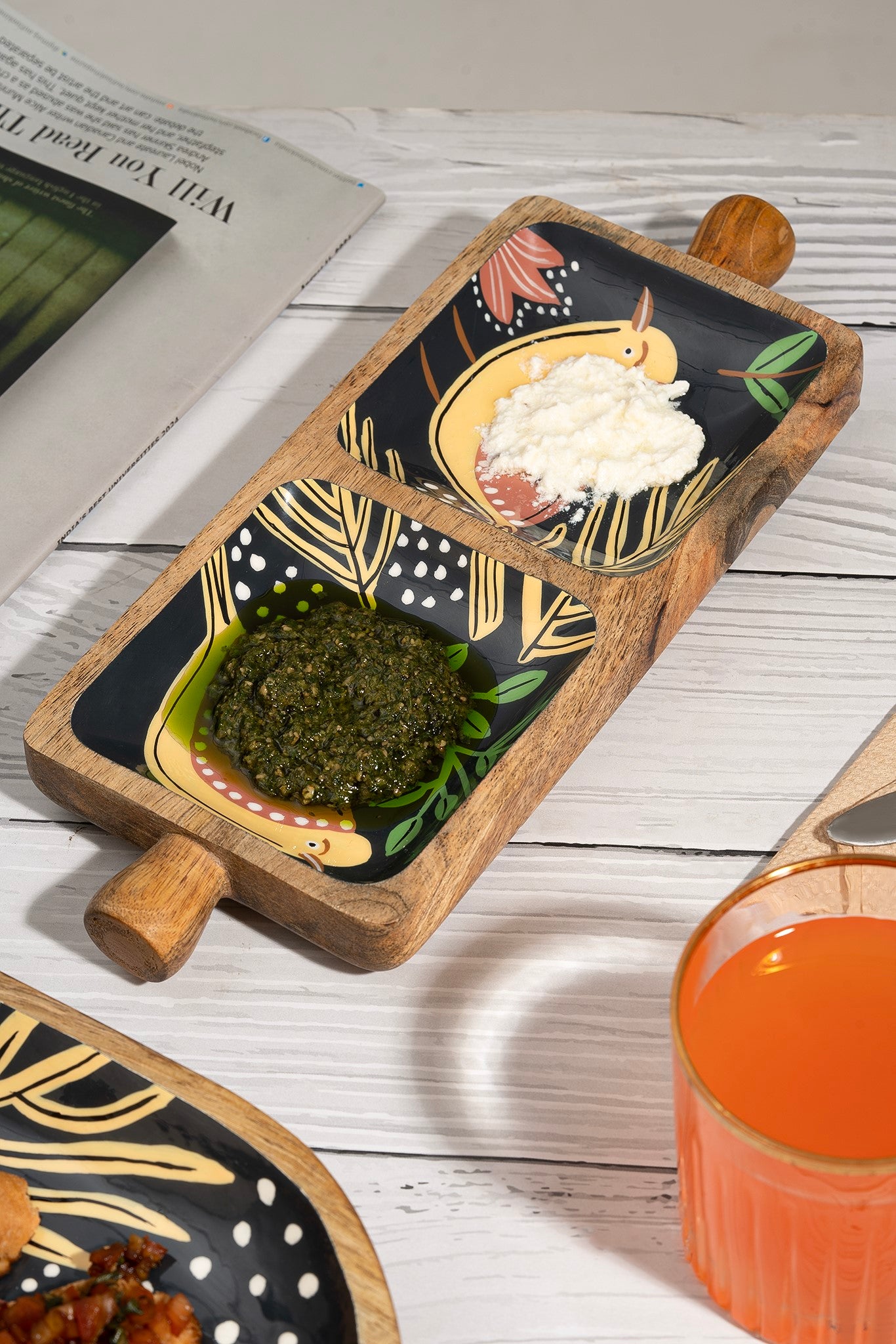 Sparrow Symphony Wooden Platter