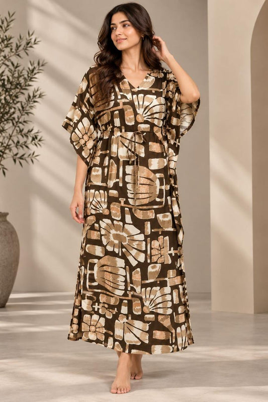 Espresso Martini Kaftan Maxi Night Dress