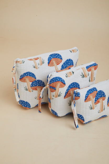Magic Shrooms Quilted Cube Pouches (Set of 3)