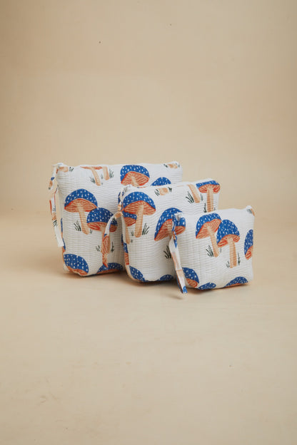 Magic Shrooms Quilted Cube Pouches (Set of 3)