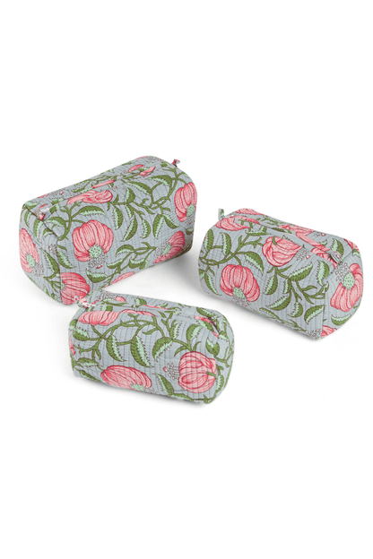 Botanical Bliss Quilted Pouches (Set of 3)