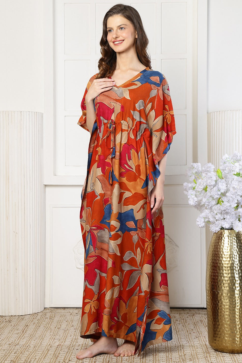 Sunset Grove Kaftan Maxi Night Dress