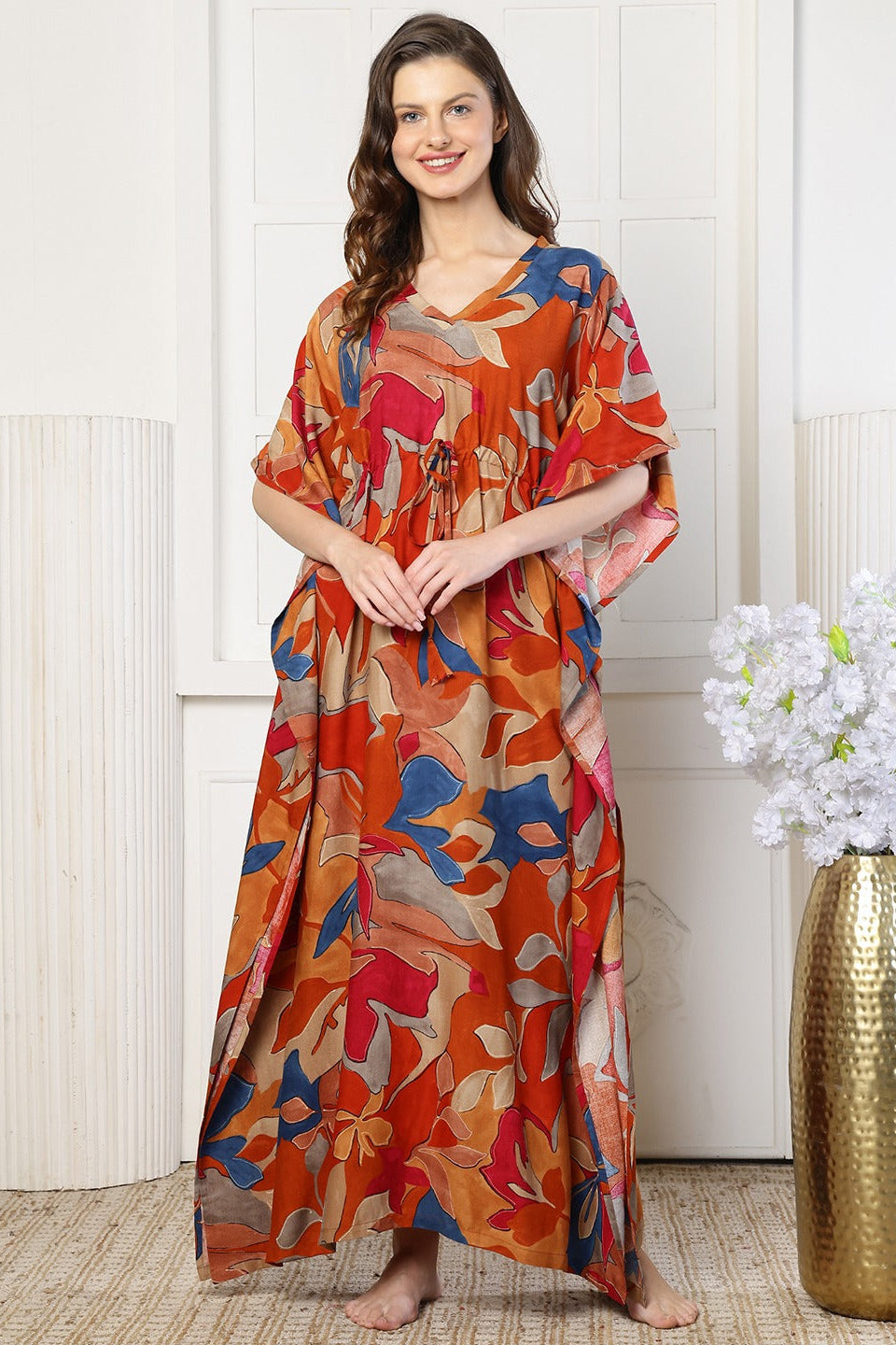Sunset Grove Kaftan Maxi Night Dress