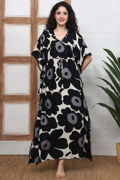 Black Dahlia Kaftan Maxi Night Dress