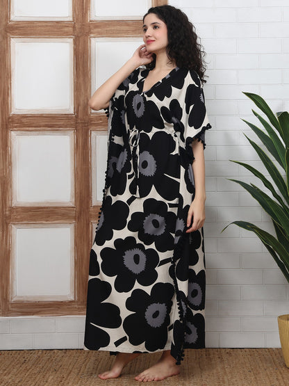 Black Dahlia Kaftan Maxi Night Dress