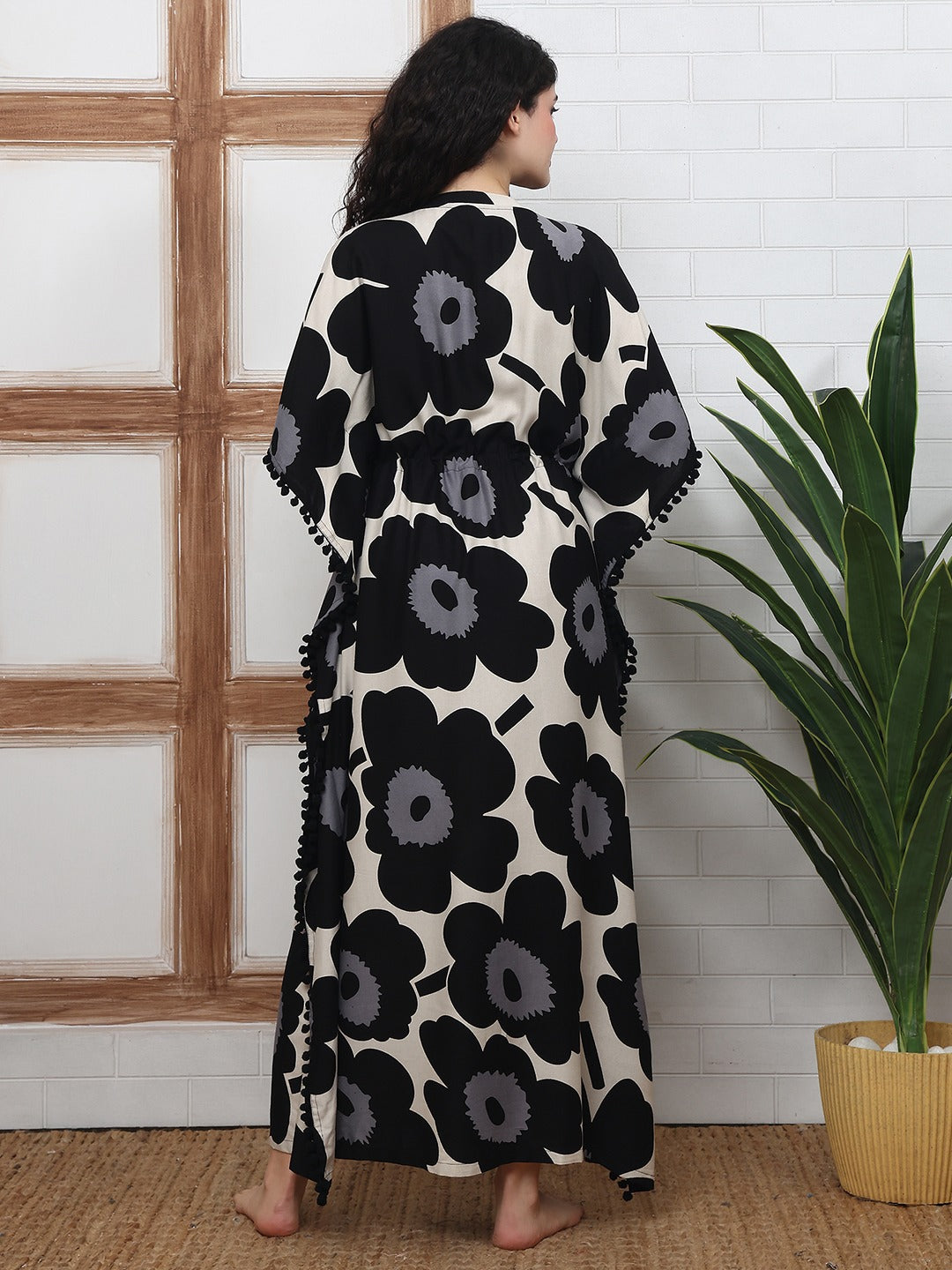 Black Dahlia Kaftan Maxi Night Dress
