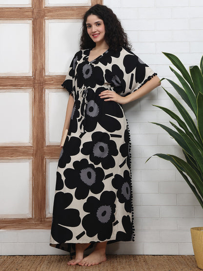Black Dahlia Kaftan Maxi Night Dress