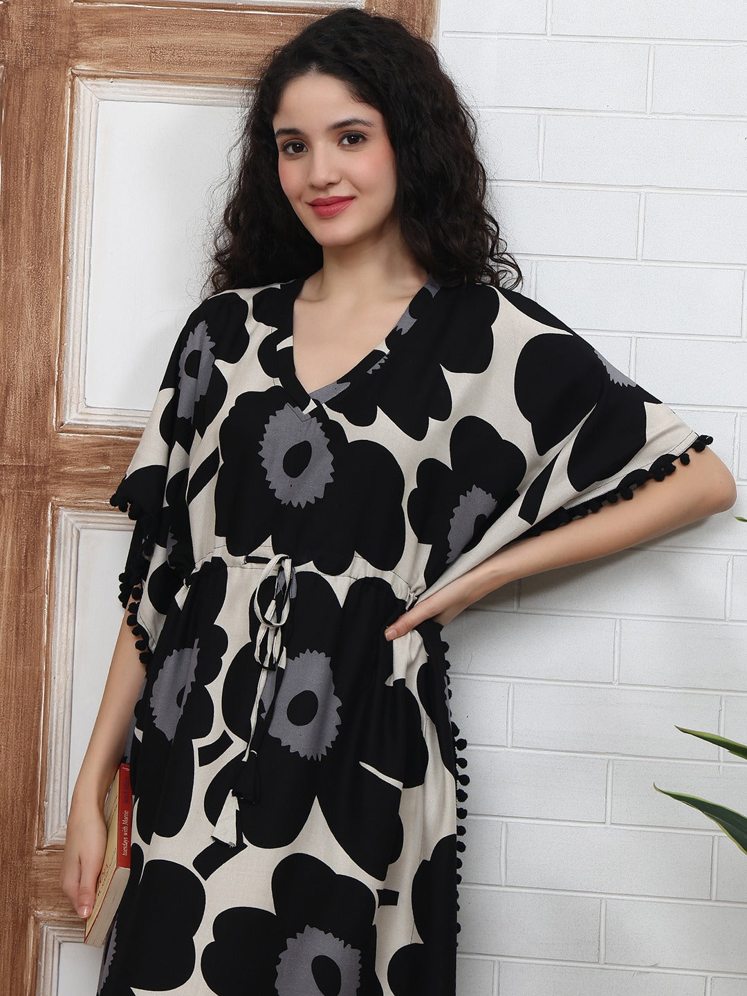 Black Dahlia Kaftan Maxi Night Dress
