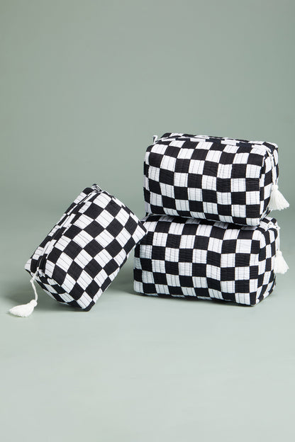 Checkmate Chic Quilted Pouches (Set of 3)