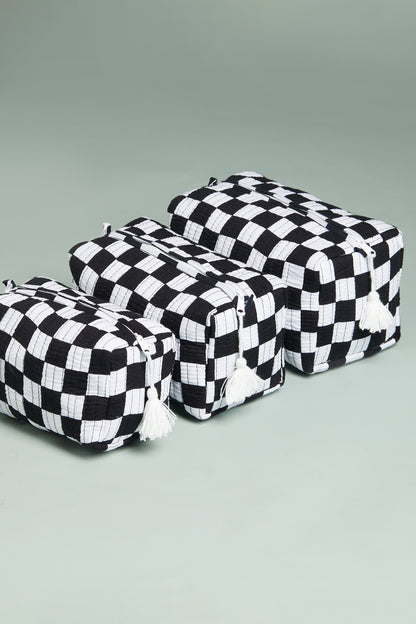 Checkmate Chic Quilted Pouches (Set of 3)