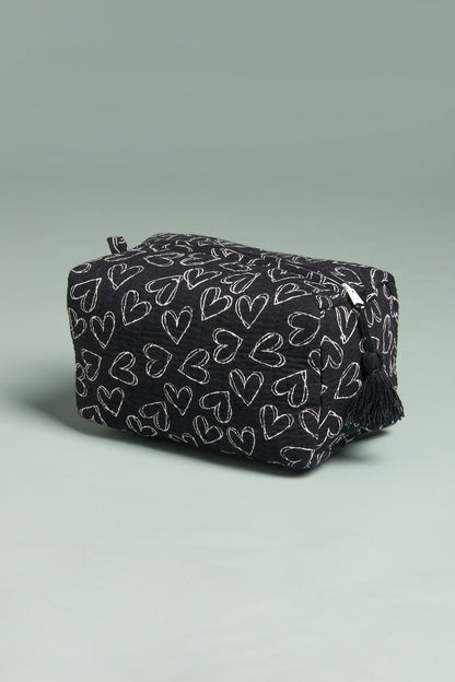 Heartbreaker Black Quilted Pouches (Set of 3)