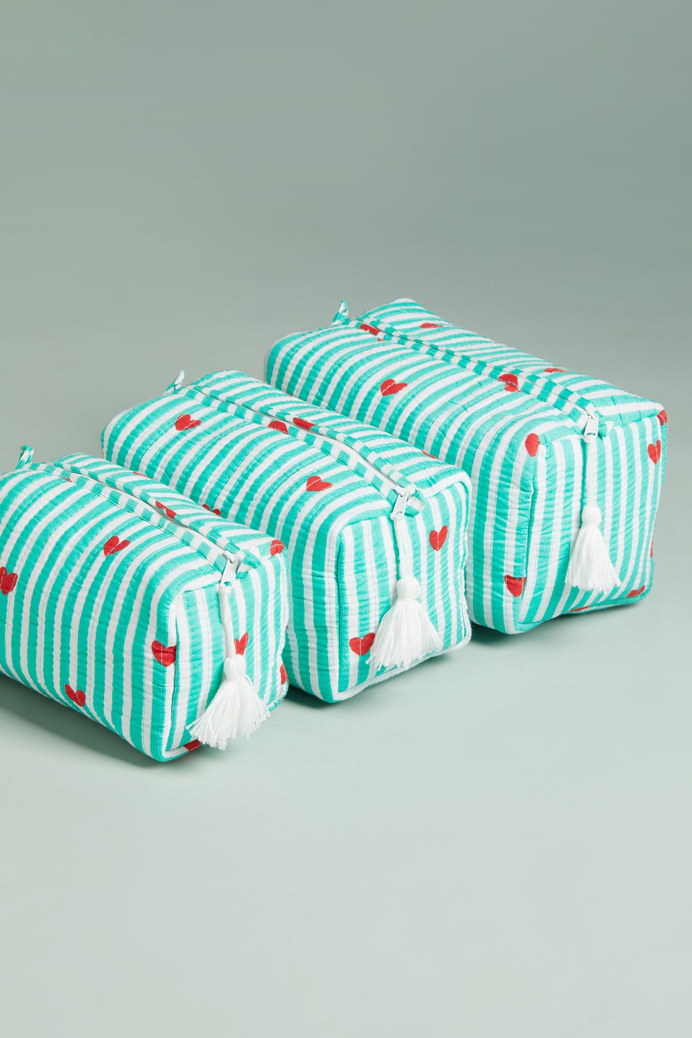 Minty Love Quilted Pouches (Set of 3)