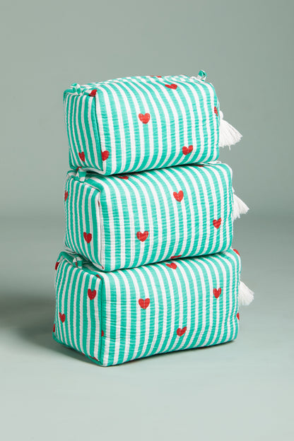 Minty Love Quilted Pouches (Set of 3)